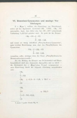 VI. Benzolazo-Cyanaceton und analoge Verbindungen.