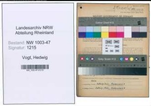Entnazifizierung Hedwig Vogt , geb. 22.01.1906 (Lehrerin)