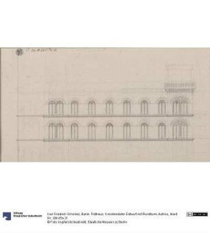 Berlin. Rathaus. Unvollendeter Entwurf mit Rundturm. Aufriss