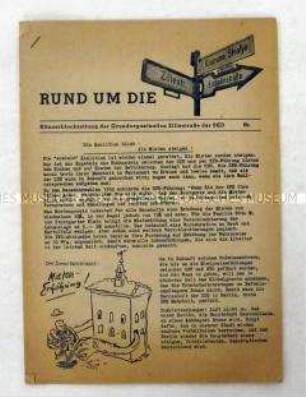 Häuserblockzeitung der SED-Grundorganisation Zillestraße in Berlin-Charlottenburg u.a. über Mieterhöhungen