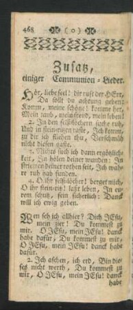 Zusatz, einiger Communion-Lieder