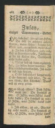 Zusatz, einiger Communion-Lieder