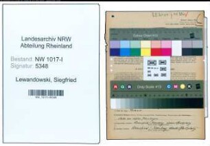 Entnazifizierung Siegfried Lewandowski , geb. 28.03.1920 (Schweisser)