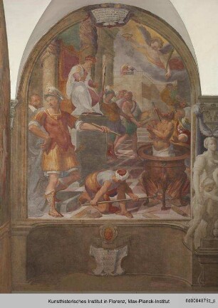 Zyklus mit Martyrien der Apostel und Tugendallegorien : Martyrium des Johannes