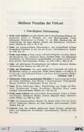 Meißner Porzellan der Frühzeit (Nr. 1-195)