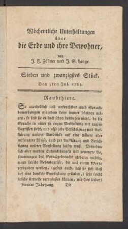 Sieben und zwanzigstes Stück
