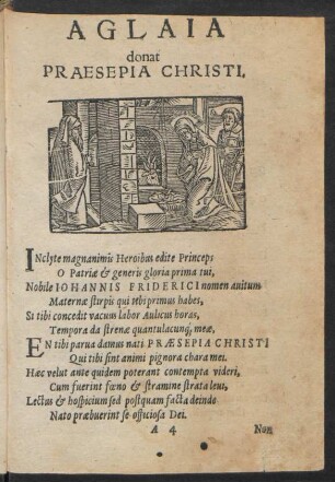 Agliaia donat Praesepia Christi.