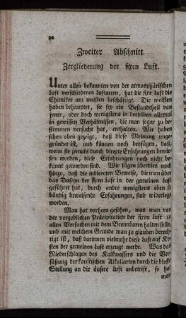 Zweiter Abschnitt. Zergliederung der fixen Luft.