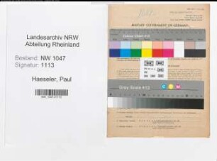Entnazifizierung Paul Haeseler , geb. 24.01.1896 (Bueroangestellter)
