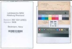 Entnazifizierung Heinz Beckmann , geb. 00.00.0000 ()