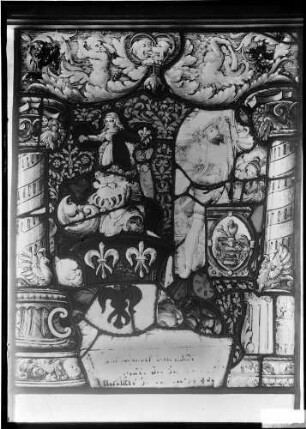 Rottweil Altes Rathaus - Glasmalerei Wappenscheibe um 1540