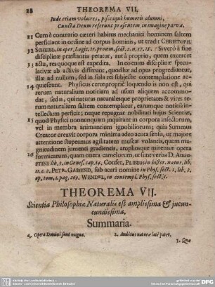 THEOREMA VII. Scientia Philosophiae Naturalis est amplissima & jucuncundissima.