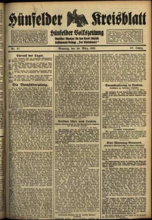 Ausgabe vom Dienstag, den 29. März 1932.