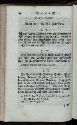 Das XI. Capitel. Von den Reichs-Fürsten.
