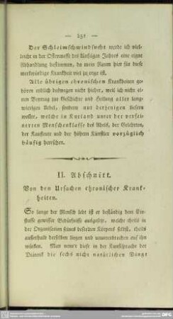 II. Abschnitt. Von den Ursachen chronischer Krankheiten