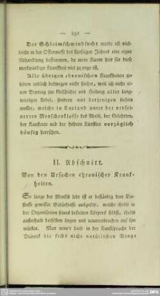 II. Abschnitt. Von den Ursachen chronischer Krankheiten