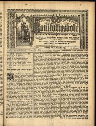 Erste Ausgabe vom Sonntag, den 24. Dezember 1911.