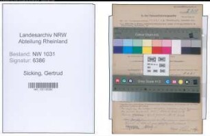 Entnazifizierung Gertrud Sicking , geb. 08.01.1889 ()
