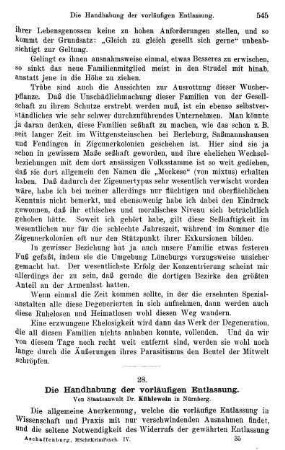 545-556, Die Handhabung der vorläufigen Entlassung