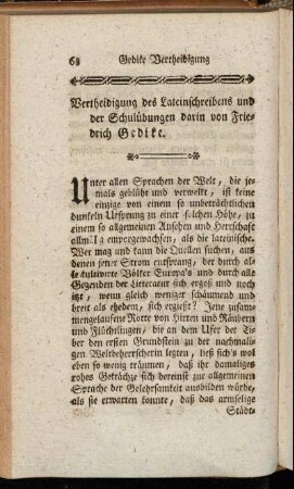 Vertheidigung des Lateinschreibens und der Schulübungen darin von Friedrich Gedike.