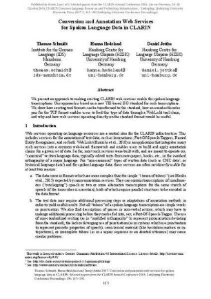 Conversion and annotation web services for spoken language data in CLARIN