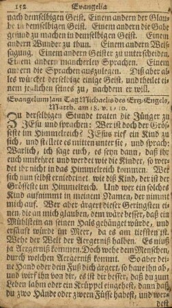 Evangelium am Tag Michaelis des Erz-Engels, Matth. am 18. v. 1-10.