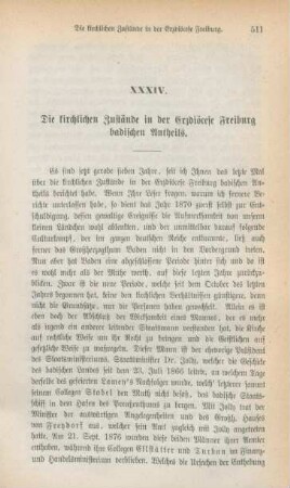 511-527 Die kirchlichen Zustände in der Erzdiöcese Freiburg badischen Antheils