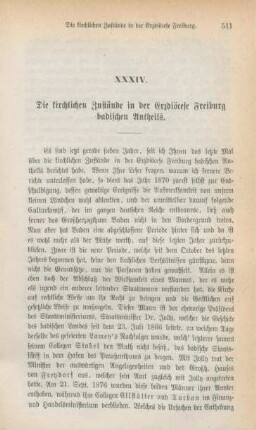 511-527 Die kirchlichen Zustände in der Erzdiöcese Freiburg badischen Antheils
