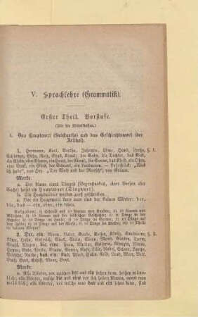 V. Sprachlehre (Grammatik)