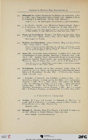 2. Littérature francaise (Nr. 419-437)