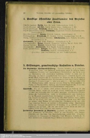5. Stiftungen, gemeinnützige Anstalten und Vereine
