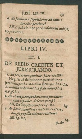 Libri IV. Tit. I. - LXVI.