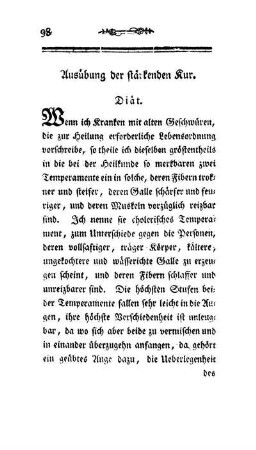 Ausübung der stärkenden Kur.