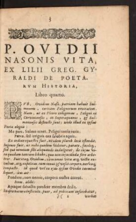 P. Ovidii Nasonis Vita, Ex Lilii Greg. Gyraldi De Poetarum Historia, Libro quarto.