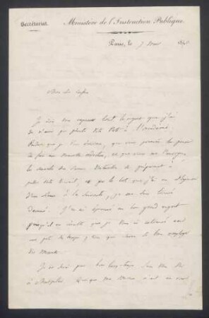 Isidore Geoffroy Saint-Hilaire, Brief