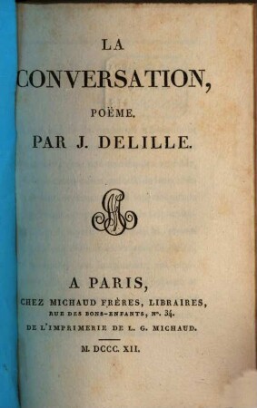 Oeuvres, 2. La Conversation. - 1812