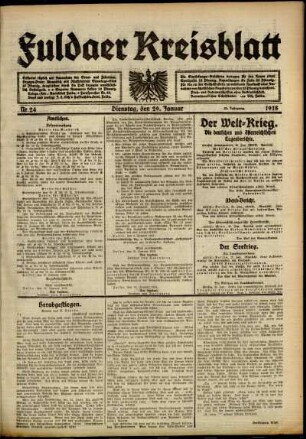 Ausgabe vom Dienstag, den 29. Januar 1918.