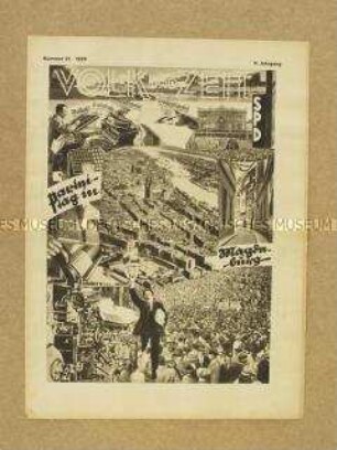 Sozialdemokratische Wochenzeitschrift "Volk und Zeit" u.a. zum bevorstehenden SPD-Parteitag in Magdeburg