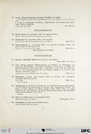 Kunstmobiliar (Nr. 241-273)
