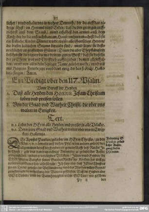 Ein Predigt uber den 117. Psalm