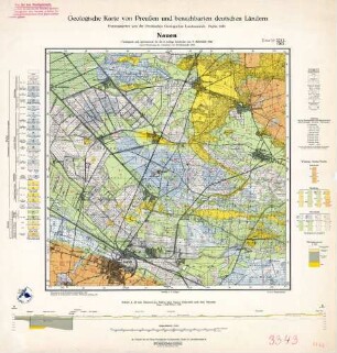 3343 Nauen, Geologische Karte von Preußen und benachbarten deutschen Ländern