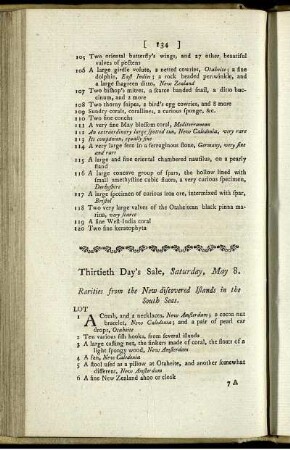 Thirtieth Day's Sale, Saturday, May 8.