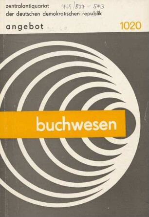 Nr. 1020: Buchwesen