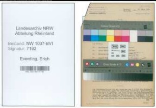 Entnazifizierung Erich Everding , geb. 21.09.1901 (Metzger)
