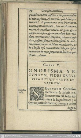 Caput V. Gnorisma Secundum, Fides Salvifica Eiusque Ardor Et Gaudium