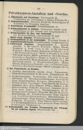 Privatkranken-Anstalten und -Vereine