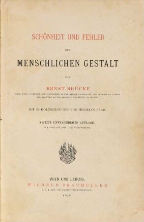 Schönheit und Fehler der menschlichen Gestalt