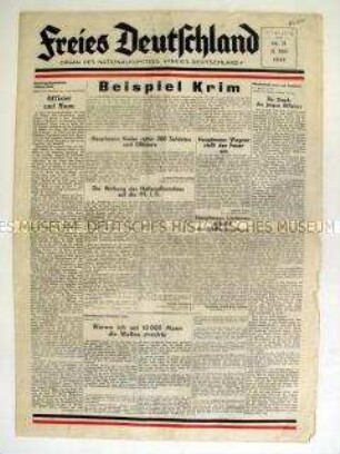 Wochenzeitung des NKFD "Freies Deutschland" überwiegend zum Kriegsverlauf an der Ostfront