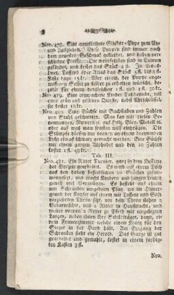 Tab. III. [Beschreibung]; Nro. 481.-498.