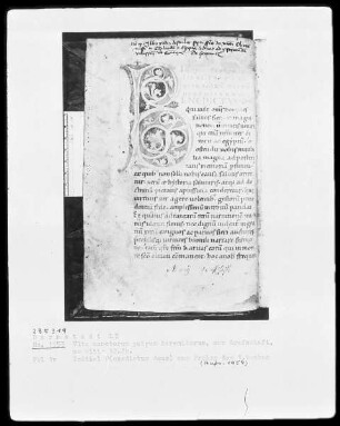 Apophthegmata patrum und anderes — Initiale B(enedictus deus), Folio 1verso